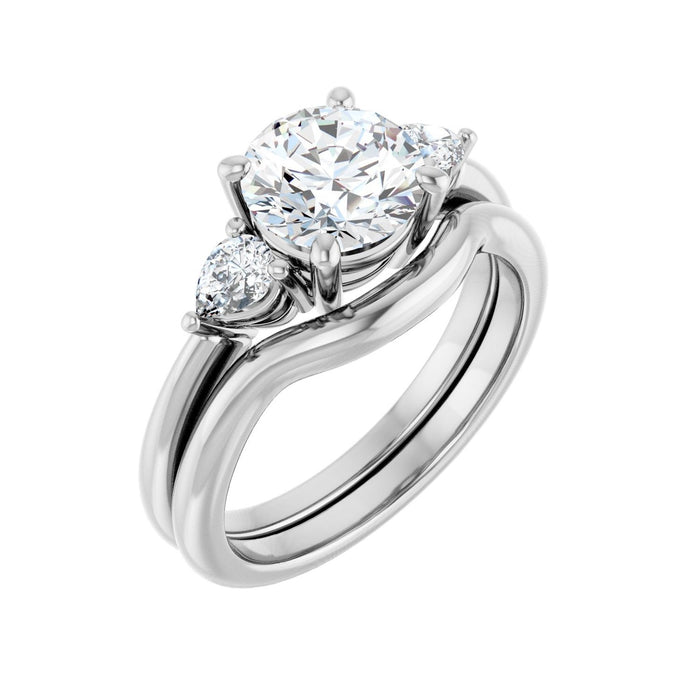 Platinum 7.4 mm Round 1/4 CTW Lab-Grown Diamond Semi-Set Engagement Ring