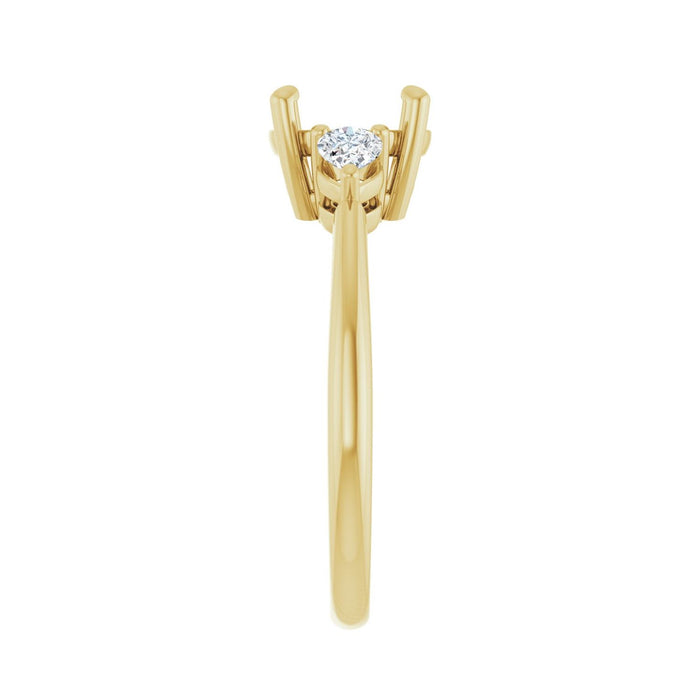 14K Yellow Gold 8 mm Round 1/4 CTW Lab-Grown Diamond Semi-Set Engagement Ring