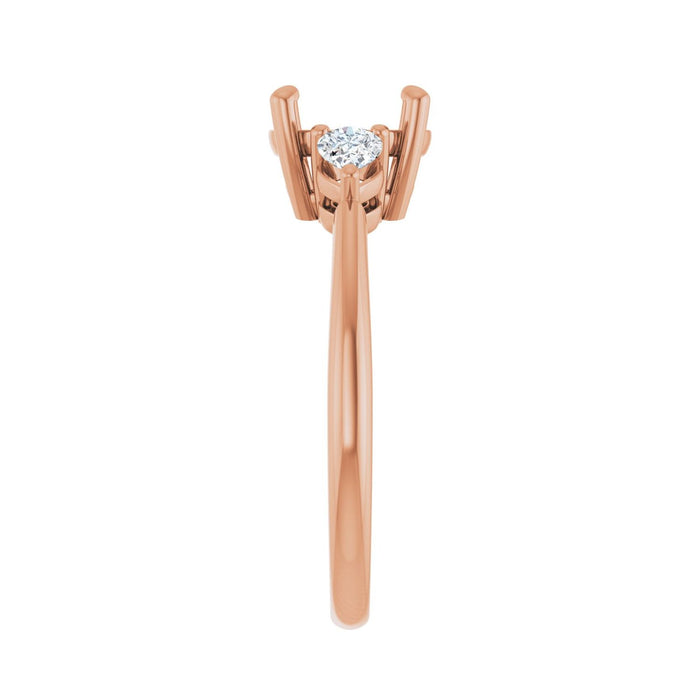 14K Rose Gold 8 mm Round 1/4 CTW Lab-Grown Diamond Semi-Set Engagement Ring