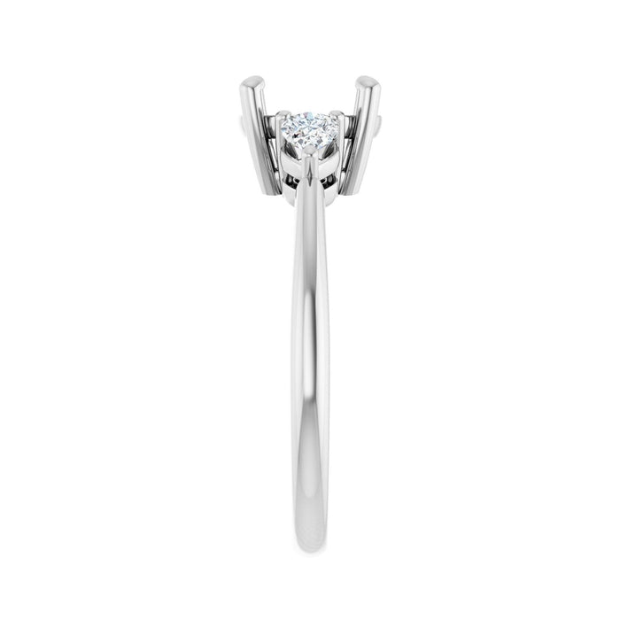 14K White Gold 8 mm Round 1/4 CTW Lab-Grown Diamond Semi-Set Engagement Ring