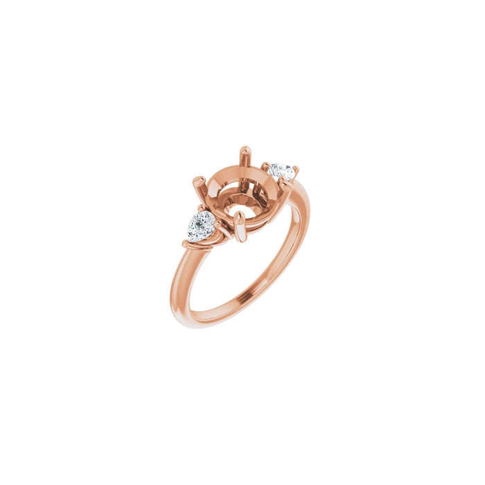 14K Rose Gold 8.8 mm Round 1/4 CTW Lab-Grown Diamond Semi-Set Engagement Ring