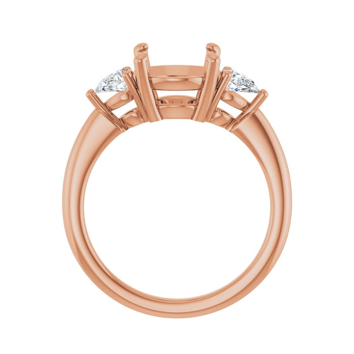 14K Rose Gold 9 mm Round 1/4 CTW Lab-Grown Diamond Semi-Set Engagement Ring