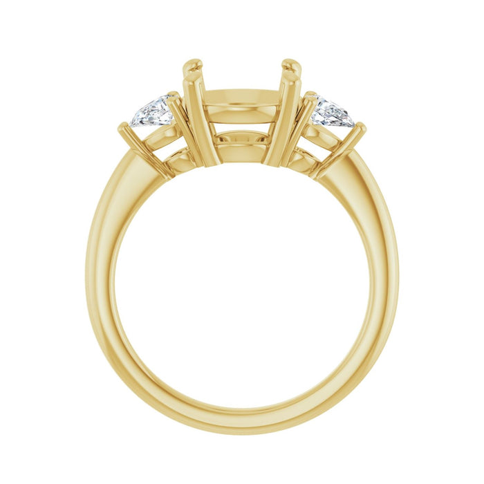 14K Yellow Gold 9 mm Round 1/4 CTW Lab-Grown Diamond Semi-Set Engagement Ring
