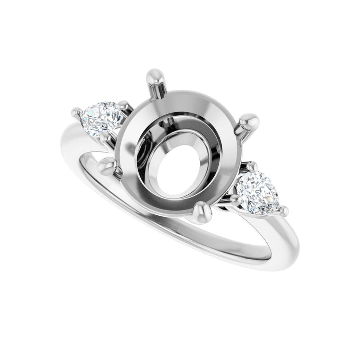 Platinum 10 mm Round 1/4 CTW Lab-Grown Diamond Semi-Set Engagement Ring