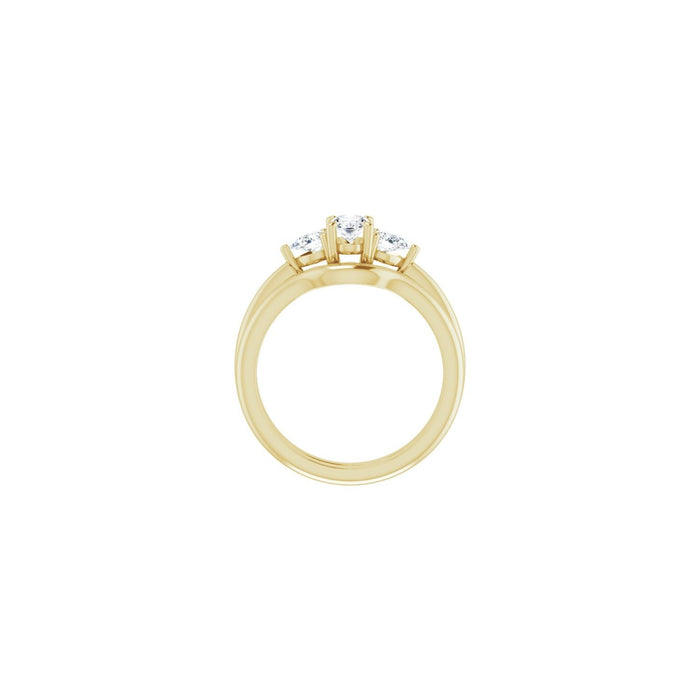 14K Yellow Gold 6 x 4 mm Oval 1/4 CTW Lab-Grown Diamond Semi-Set Engagement Ring