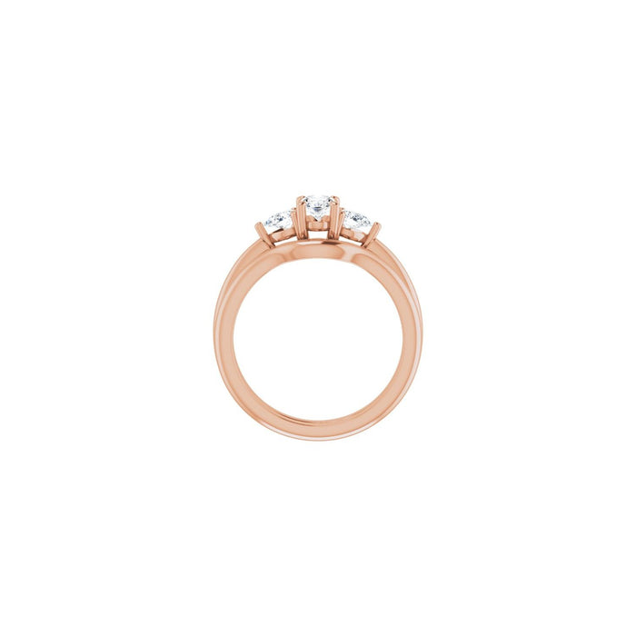 14K Rose Gold 6 x 4 mm Oval 1/4 CTW Lab-Grown Diamond Semi-Set Engagement Ring