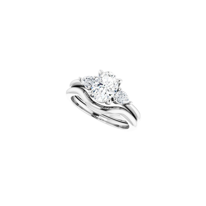 14K White Gold 8x6 mm Oval 1/4 CTW Lab-Grown Diamond Semi-Set Engagement Ring