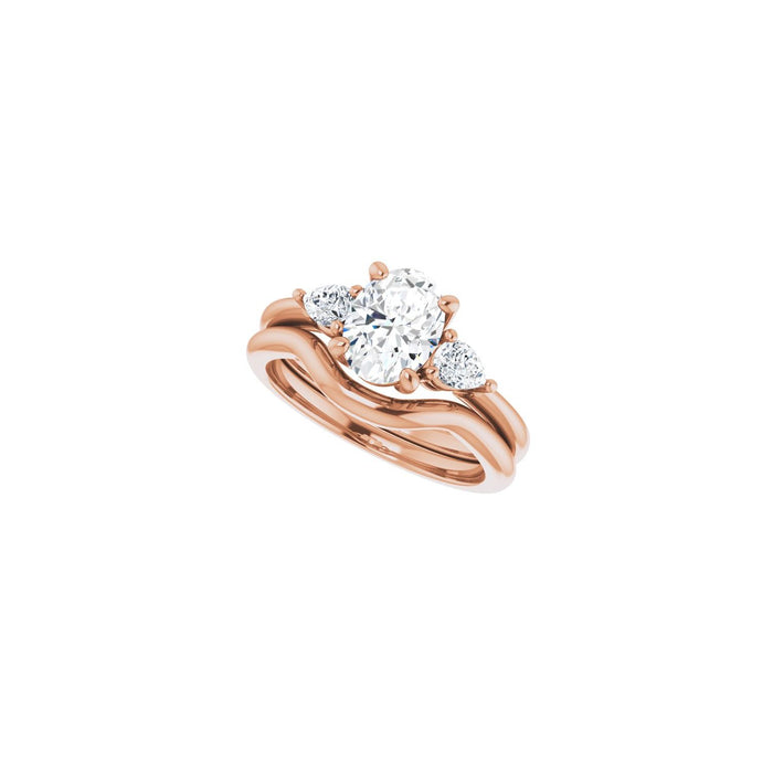 14K Rose Gold 8x6 mm Oval 1/4 CTW Lab-Grown Diamond Semi-Set Engagement Ring