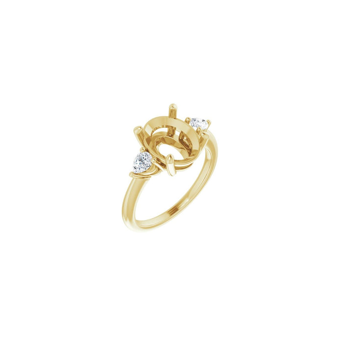 14K Yellow Gold 11 x 9 mm Oval 1/4 CTW Lab-Grown Diamond Semi-Set Engagement Ring