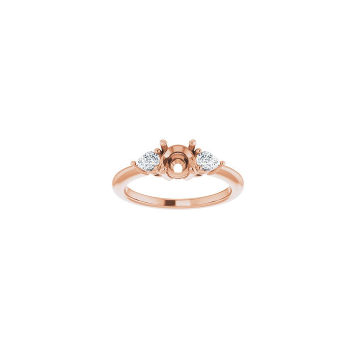 14K Rose Gold 5.5 mm Round 1/4 CTW Lab-Grown Diamond Semi-Set Engagement Ring