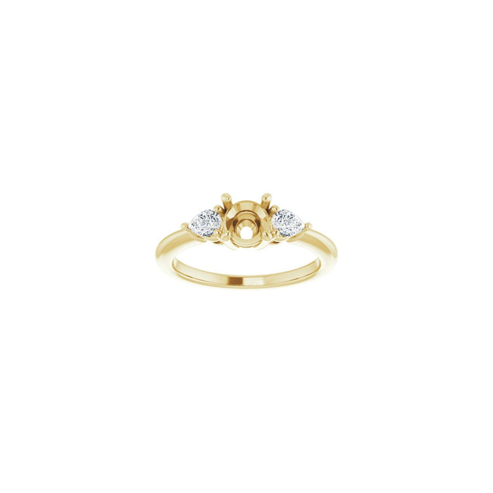 14K Yellow Gold 5.5 mm Round 1/4 CTW Lab-Grown Diamond Semi-Set Engagement Ring