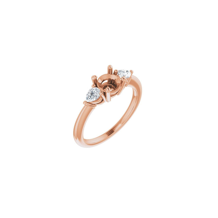 14K Rose Gold 6 mm Round 1/4 CTW Lab-Grown Diamond Semi-Set Engagement Ring