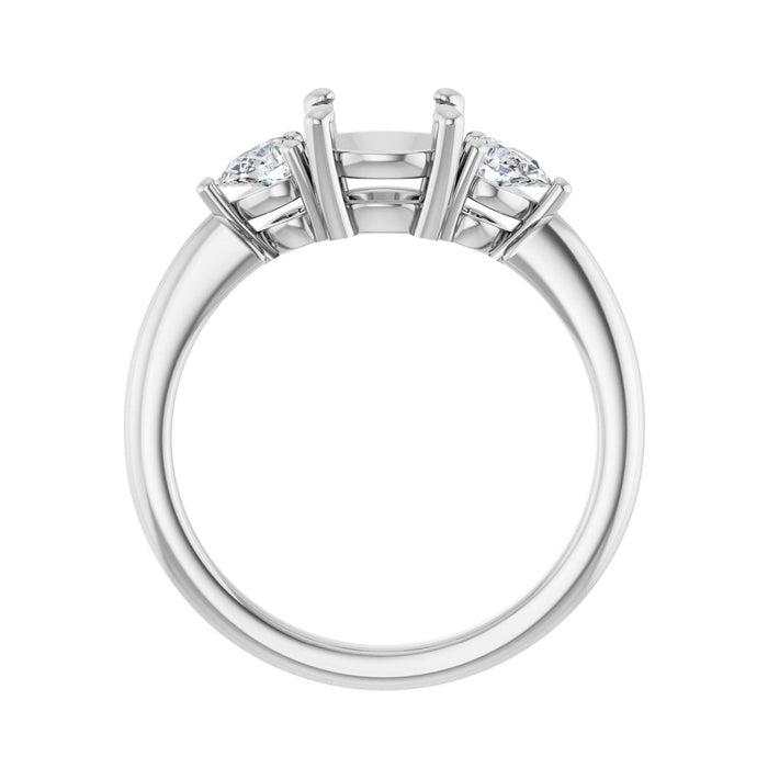 14K White Gold 7 mm Round 1/4 CTW Lab-Grown Diamond Semi-Set Engagement Ring