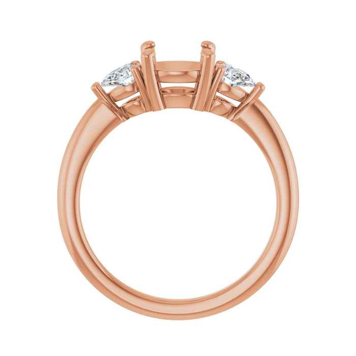 14K Rose Gold 7 mm Round 1/4 CTW Lab-Grown Diamond Semi-Set Engagement Ring