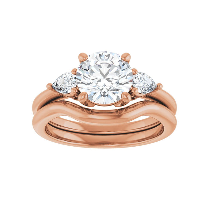 14K Rose Gold 7.4 mm Round 1/4 CTW Lab-Grown Diamond Semi-Set Engagement Ring