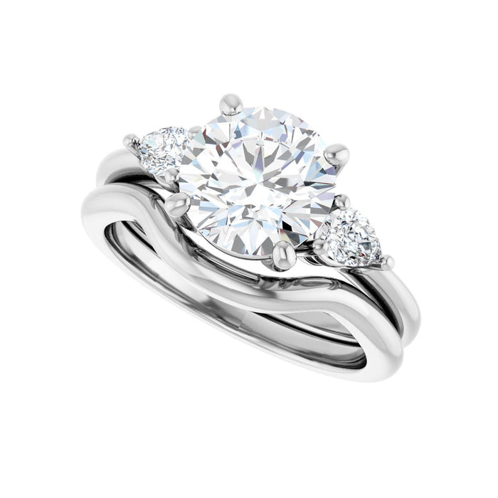 Platinum 8.2 mm Round 1/4 CTW Lab-Grown Diamond Semi-Set Engagement Ring