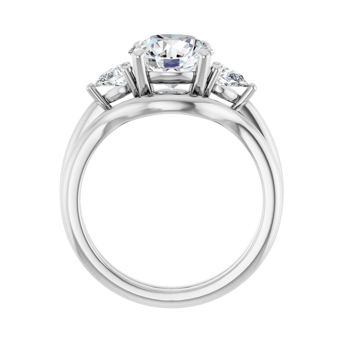 Platinum 8.2 mm Round 1/4 CTW Lab-Grown Diamond Semi-Set Engagement Ring