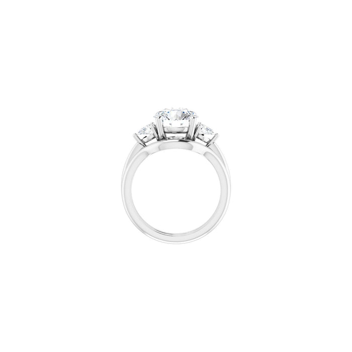 14K White Gold 8.8 mm Round 1/4 CTW Lab-Grown Diamond Semi-Set Engagement Ring