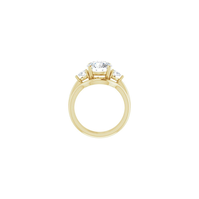 14K Yellow Gold 8.8 mm Round 1/4 CTW Lab-Grown Diamond Semi-Set Engagement Ring