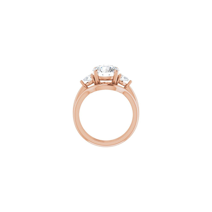 14K Rose Gold 8.8 mm Round 1/4 CTW Lab-Grown Diamond Semi-Set Engagement Ring
