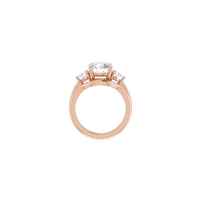14K Rose Gold 9 mm Round 1/4 CTW Lab-Grown Diamond Semi-Set Engagement Ring