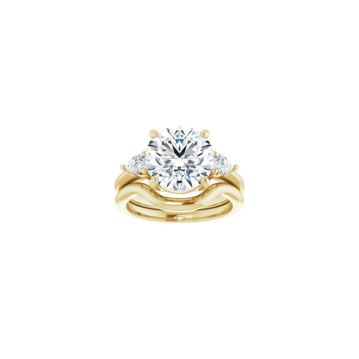 14K Yellow Gold 10 mm Round 1/4 CTW Lab-Grown Diamond Semi-Set Engagement Ring
