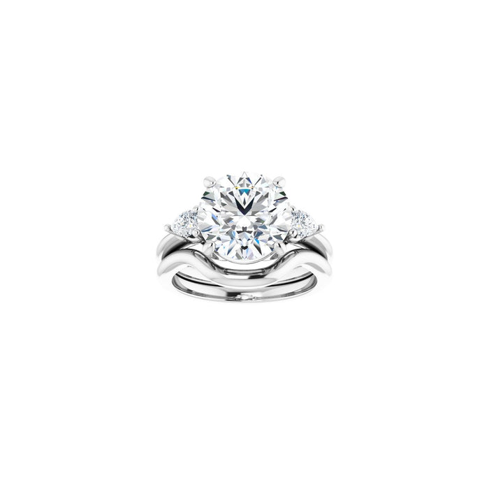 14K White Gold 10 mm Round 1/4 CTW Lab-Grown Diamond Semi-Set Engagement Ring