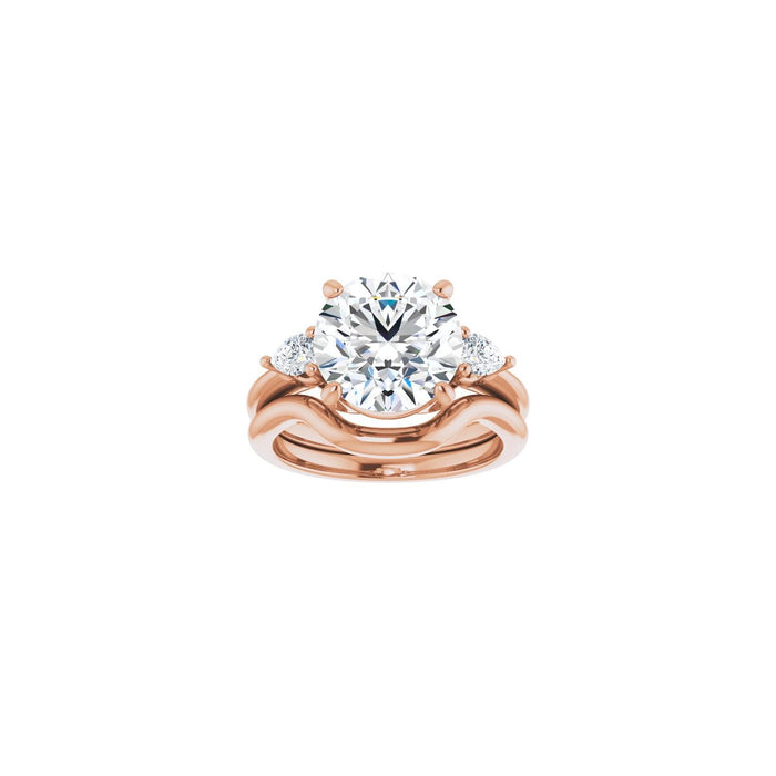 14K Rose Gold 10 mm Round 1/4 CTW Lab-Grown Diamond Semi-Set Engagement Ring