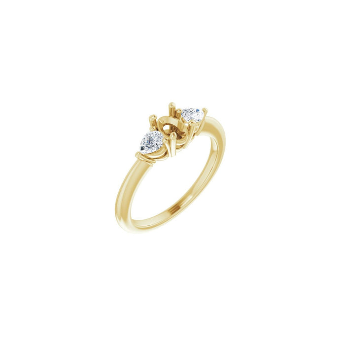 14K Yellow Gold 6 x 4 mm Oval 1/4 CTW Lab-Grown Diamond Semi-Set Engagement Ring