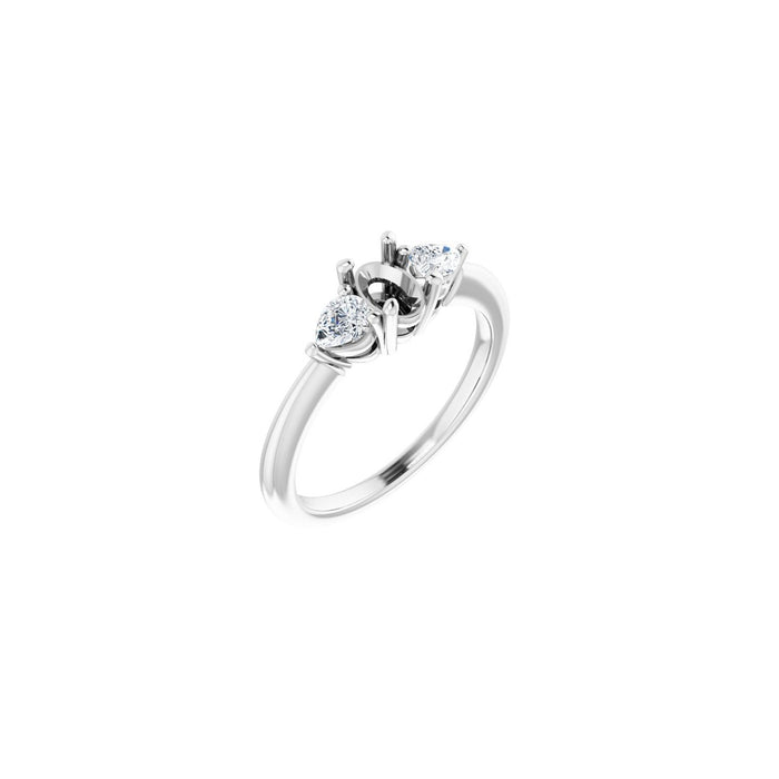 Platinum 6 x 4 mm Oval 1/4 CTW Lab-Grown Diamond Semi-Set Engagement Ring