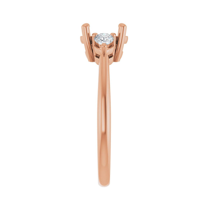 14K Rose Gold 8x6 mm Oval 1/4 CTW Lab-Grown Diamond Semi-Set Engagement Ring