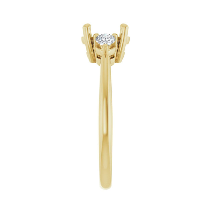 14K Yellow Gold 8x6 mm Oval 1/4 CTW Lab-Grown Diamond Semi-Set Engagement Ring