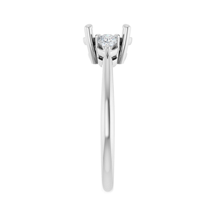 Platinum 8x6 mm Oval 1/4 CTW Lab-Grown Diamond Semi-Set Engagement Ring
