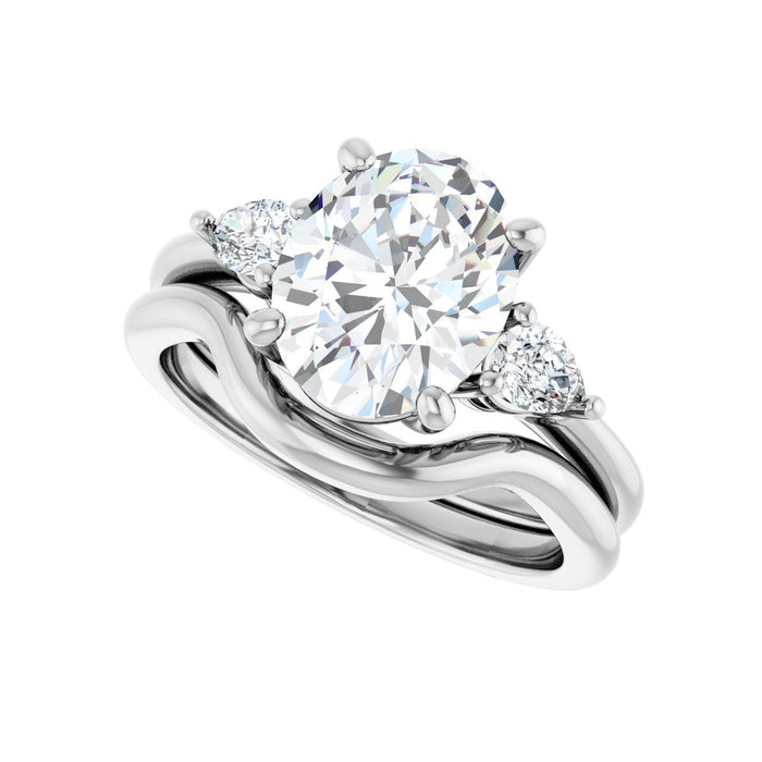 14K White Gold 10 x 8 mm Oval 1/4 CTW Lab-Grown Diamond Semi-Set Engagement Ring