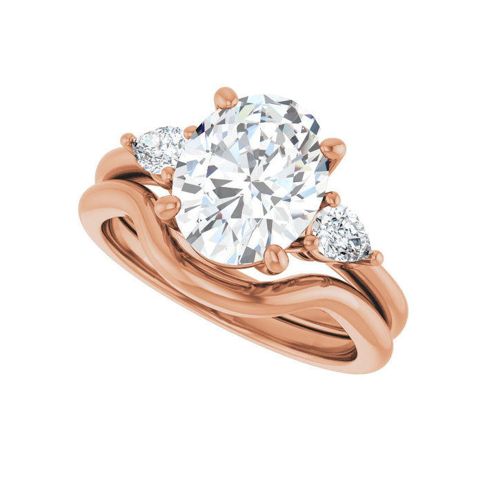 14K Rose Gold 10 x 8 mm Oval 1/4 CTW Lab-Grown Diamond Semi-Set Engagement Ring