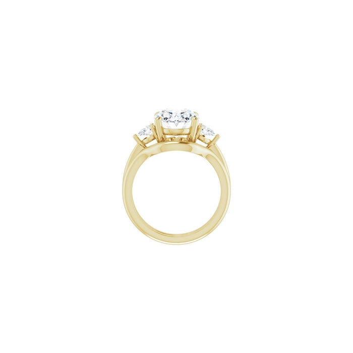 14K Yellow Gold 11 x 9 mm Oval 1/4 CTW Lab-Grown Diamond Semi-Set Engagement Ring