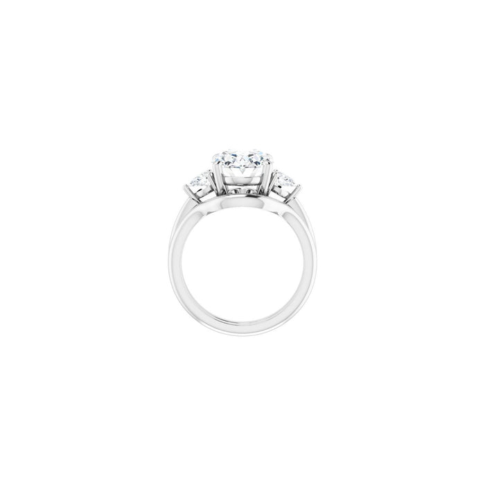 Platinum 11 x 9 mm Oval 1/4 CTW Lab-Grown Diamond Semi-Set Engagement Ring