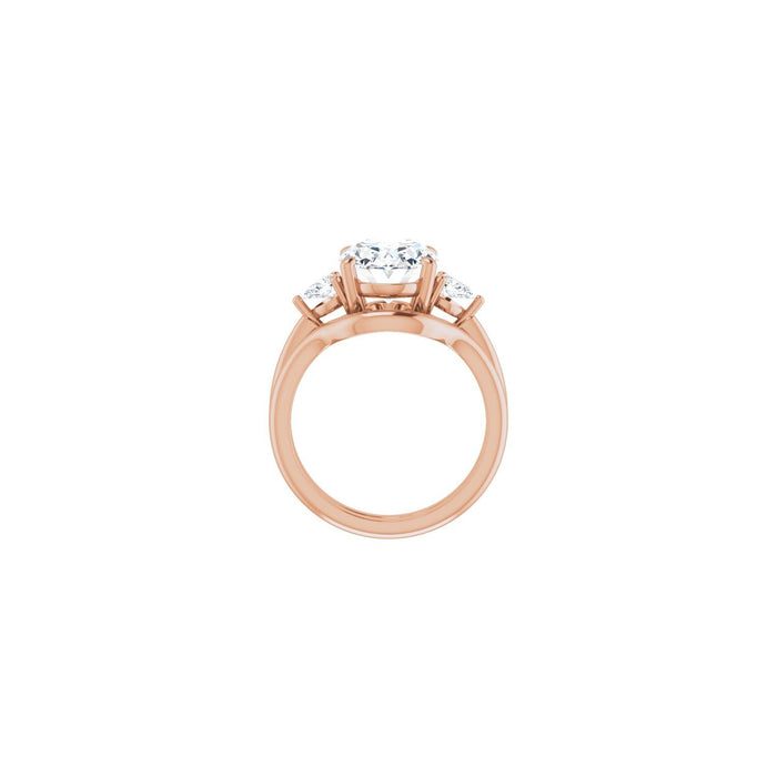 14K Rose Gold 11 x 9 mm Oval 1/4 CTW Lab-Grown Diamond Semi-Set Engagement Ring