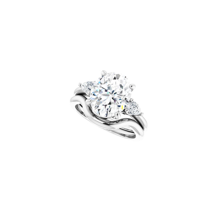 Platinum 11 x 9 mm Oval 1/4 CTW Lab-Grown Diamond Semi-Set Engagement Ring