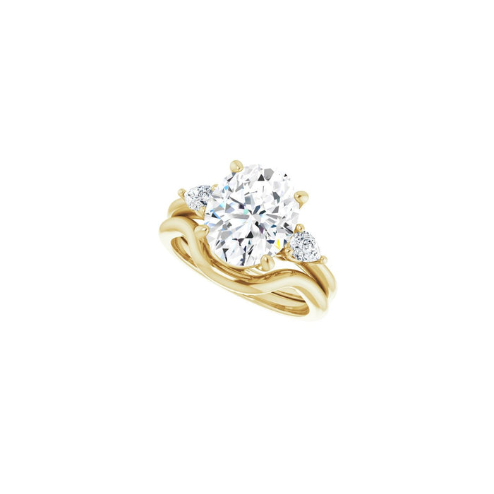 14K Yellow Gold 11 x 9 mm Oval 1/4 CTW Lab-Grown Diamond Semi-Set Engagement Ring
