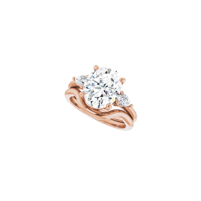 14K Rose Gold 11 x 9 mm Oval 1/4 CTW Lab-Grown Diamond Semi-Set Engagement Ring