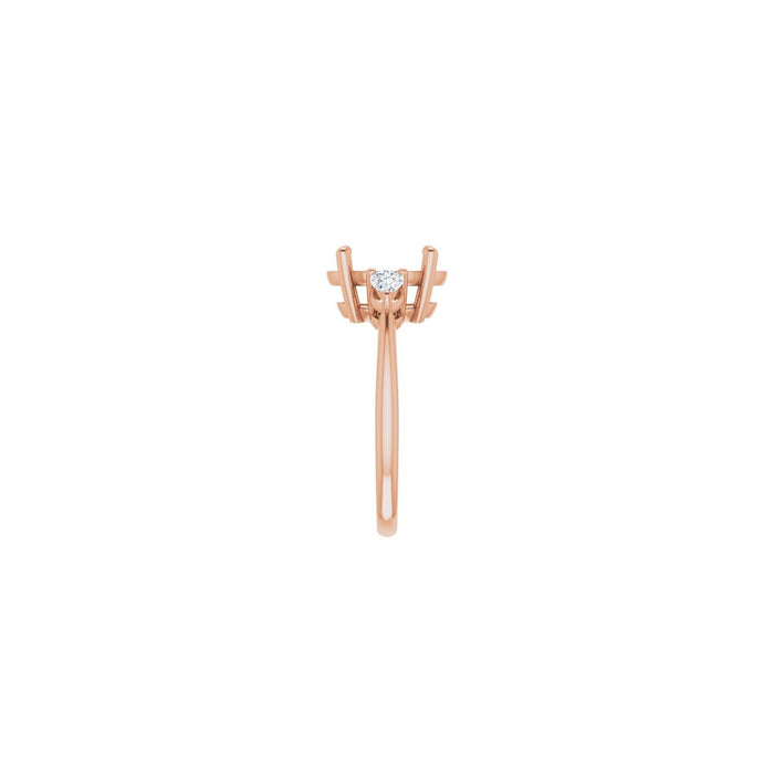 14K Rose Gold 11 x 9 mm Oval 1/4 CTW Lab-Grown Diamond Semi-Set Engagement Ring