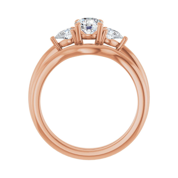 14K Rose Gold 5.2 mm Round 1/4 CTW Lab-Grown Diamond Semi-Set Engagement Ring