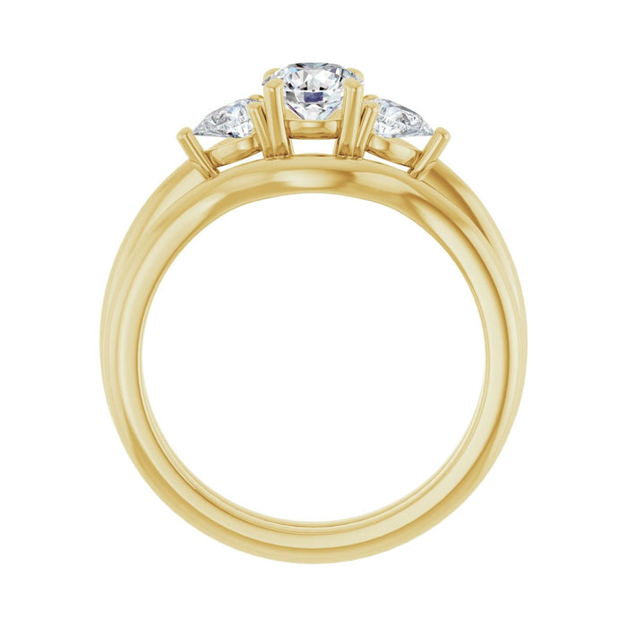 14K Yellow Gold 5.2 mm Round 1/4 CTW Lab-Grown Diamond Semi-Set Engagement Ring