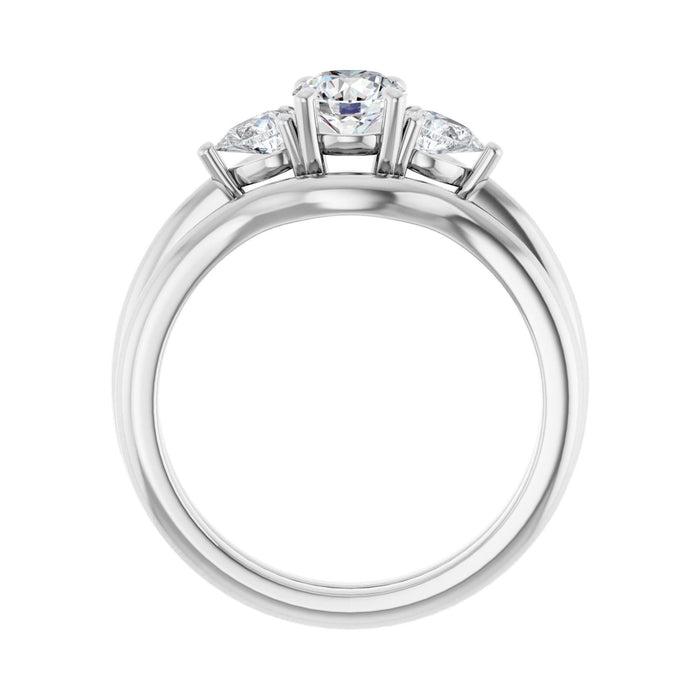 Platinum 5.2 mm Round 1/4 CTW Lab-Grown Diamond Semi-Set Engagement Ring