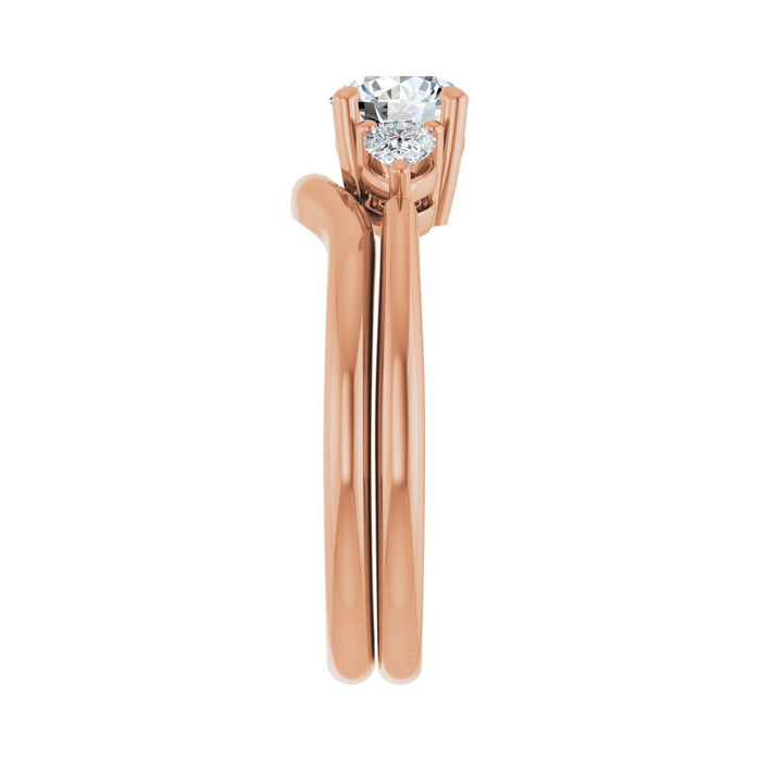 14K Rose Gold 5.8 mm Round 1/4 CTW Lab-Grown Diamond Semi-Set Engagement Ring