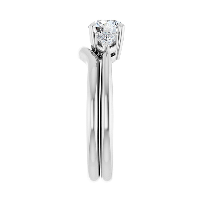 14K White Gold 5.8 mm Round 1/4 CTW Lab-Grown Diamond Semi-Set Engagement Ring