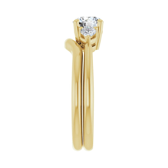 14K Yellow Gold 5.8 mm Round 1/4 CTW Lab-Grown Diamond Semi-Set Engagement Ring