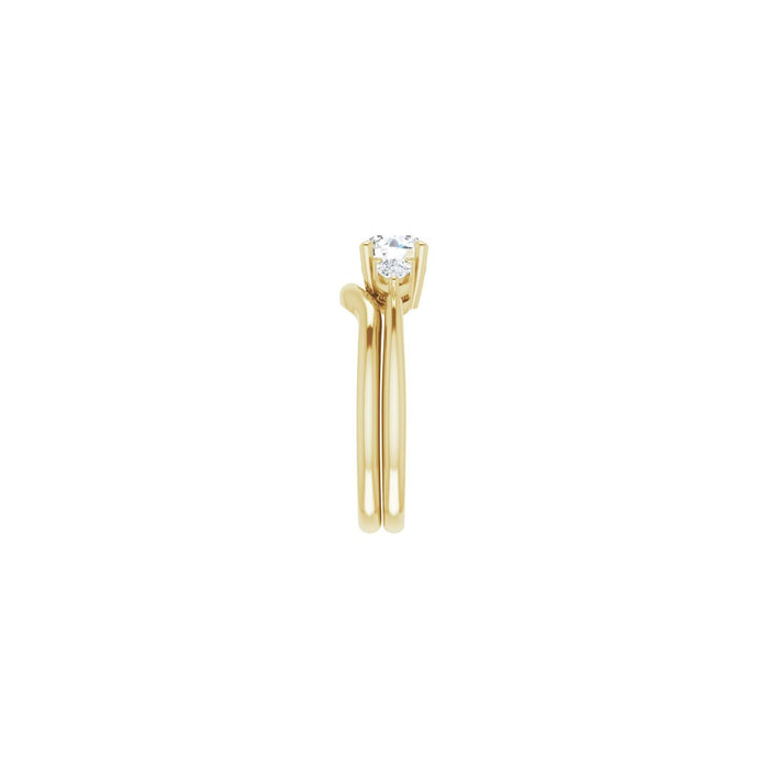 14K Yellow Gold 6 mm Round 1/4 CTW Lab-Grown Diamond Semi-Set Engagement Ring