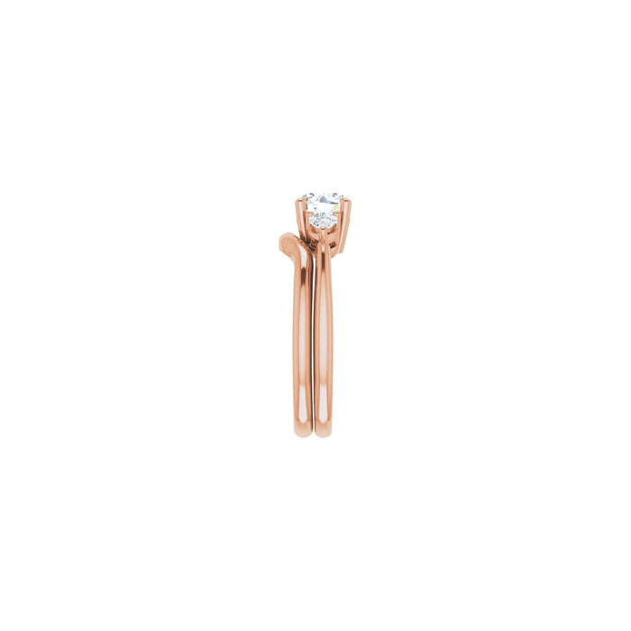 14K Rose Gold 6 mm Round 1/4 CTW Lab-Grown Diamond Semi-Set Engagement Ring